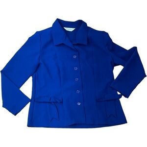 Elisabeth Williams Vintage Royal Blue Blazer Jacket Size 12
